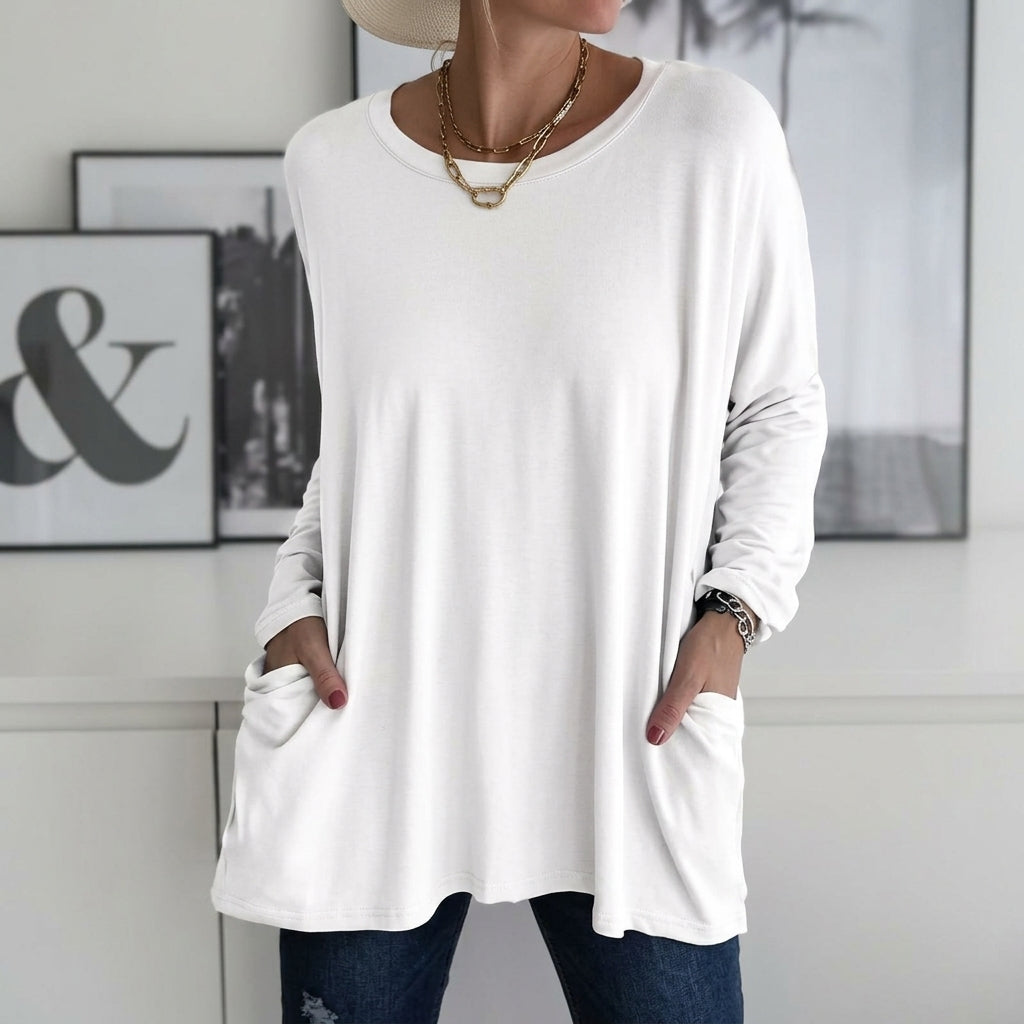 Selina | Damen Lockeres Langarmshirt