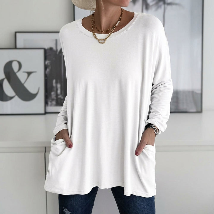 Selina | Damen Lockeres Langarmshirt