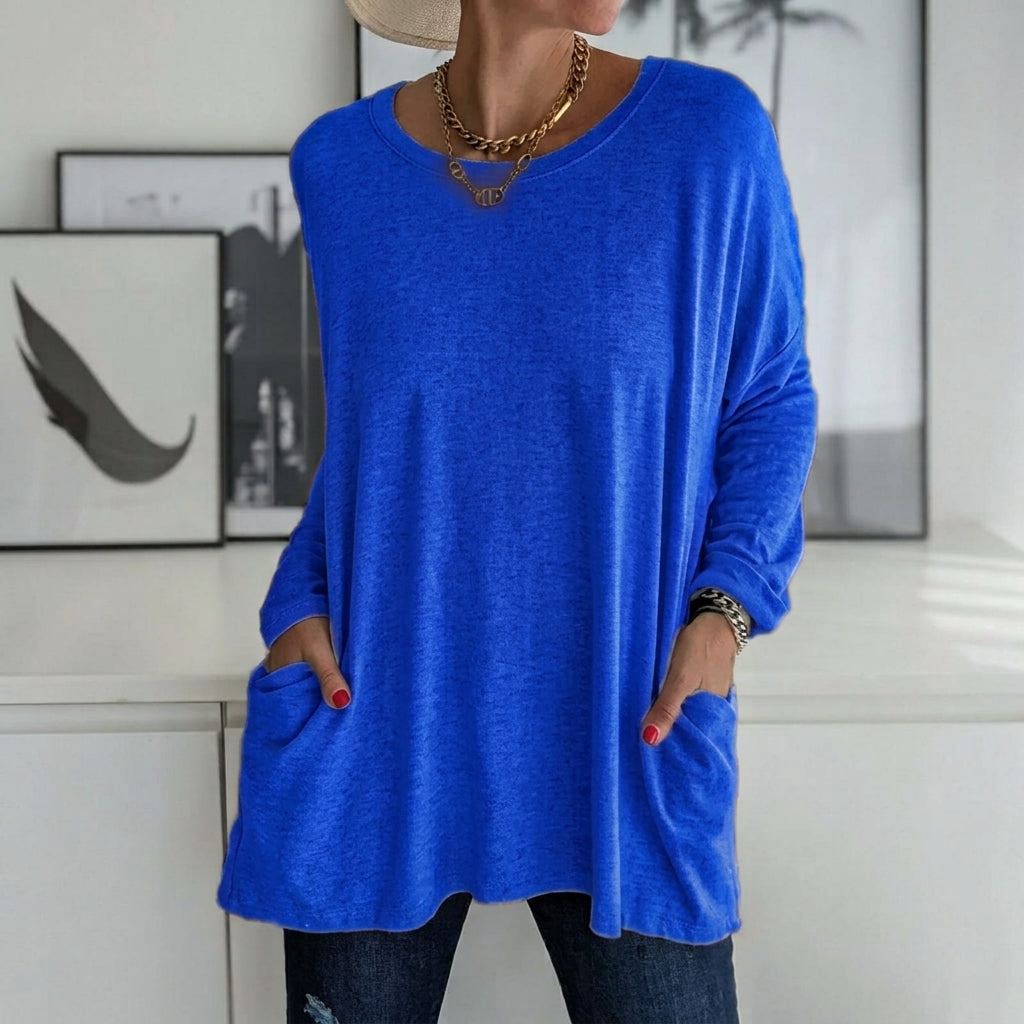Selina | Damen Lockeres Langarmshirt