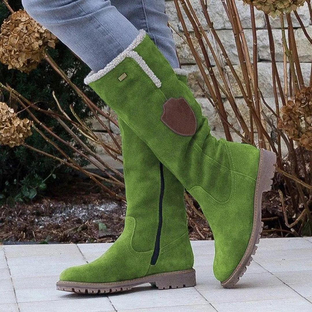 Isabella | Damen Knielange Winterstiefel mit Shearling-Futter