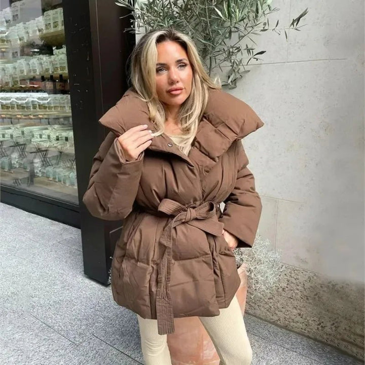 Nadine | Winter-Steppmantel für Damen mit Gürtel