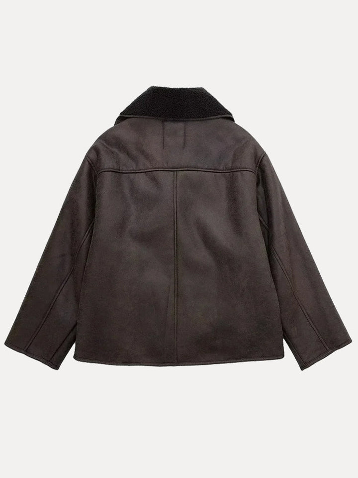 Regine | Damen Locker Geschnittene Leder Winterjacke