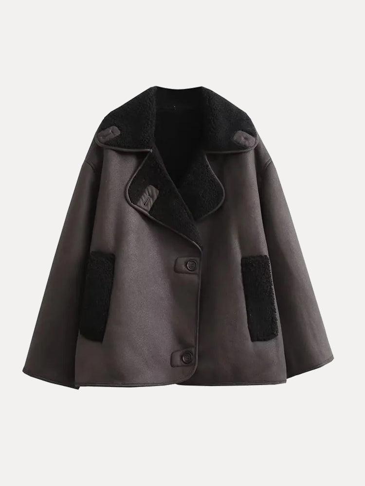 Regine | Damen Locker Geschnittene Leder Winterjacke