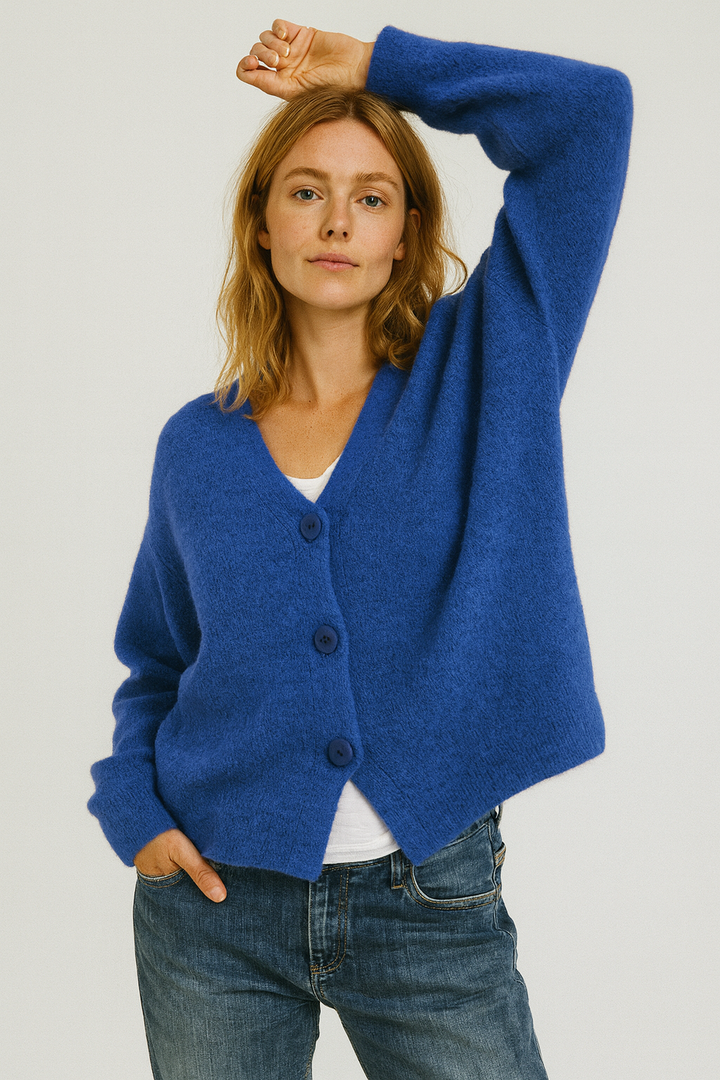 Sandra | Damen Freizeit Cardigan Mit Knopfleiste