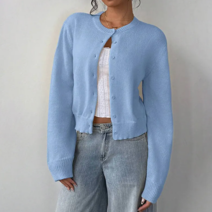 Bettina | Damen Frühlings Cardigan Mit Kragen Und Knöpfen