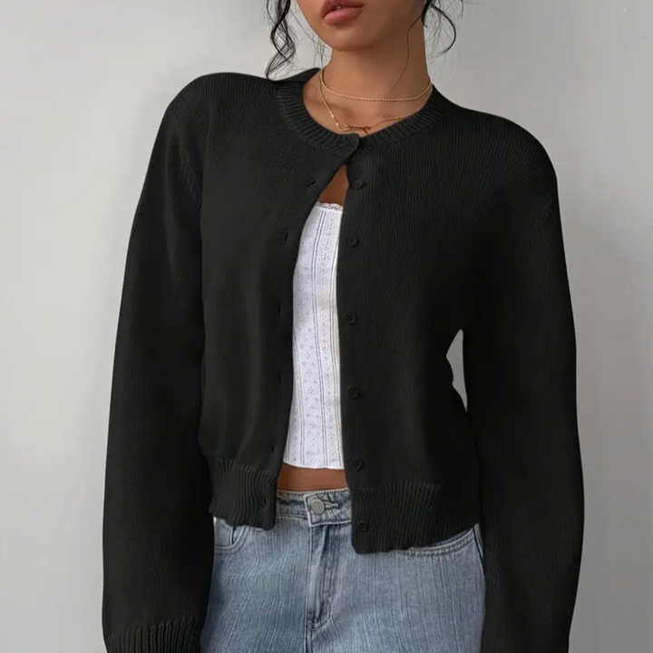 Bettina | Damen Frühlings Cardigan Mit Kragen Und Knöpfen