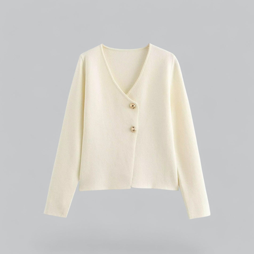 Annika | Damen Frühlings Minimalistischer Cardigan Mit Knöpfen