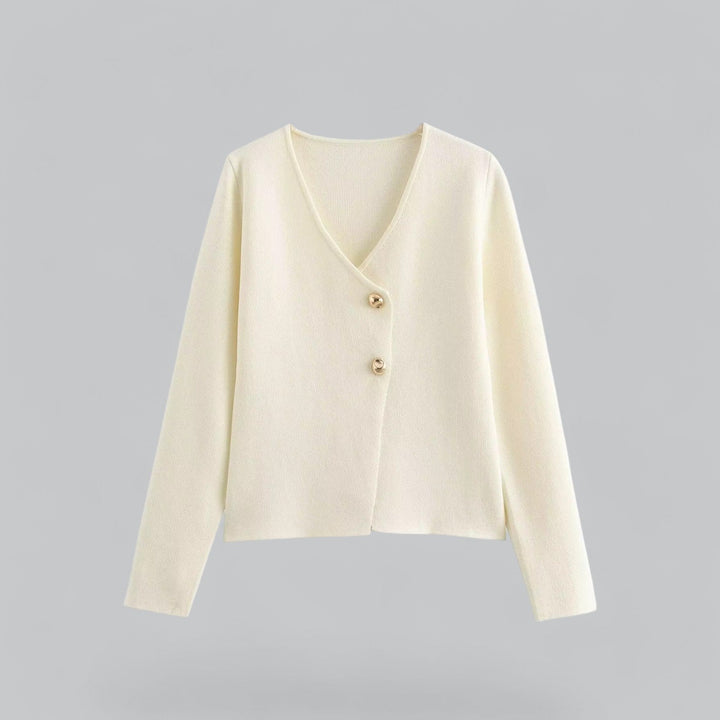 Annika | Damen Frühlings Minimalistischer Cardigan Mit Knöpfen