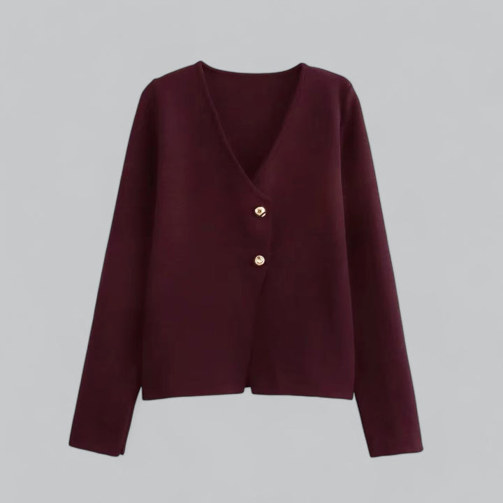Annika | Damen Frühlings Minimalistischer Cardigan Mit Knöpfen