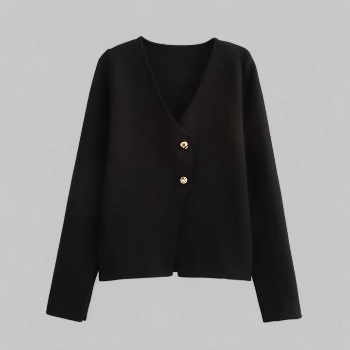 Annika | Damen Frühlings Minimalistischer Cardigan Mit Knöpfen