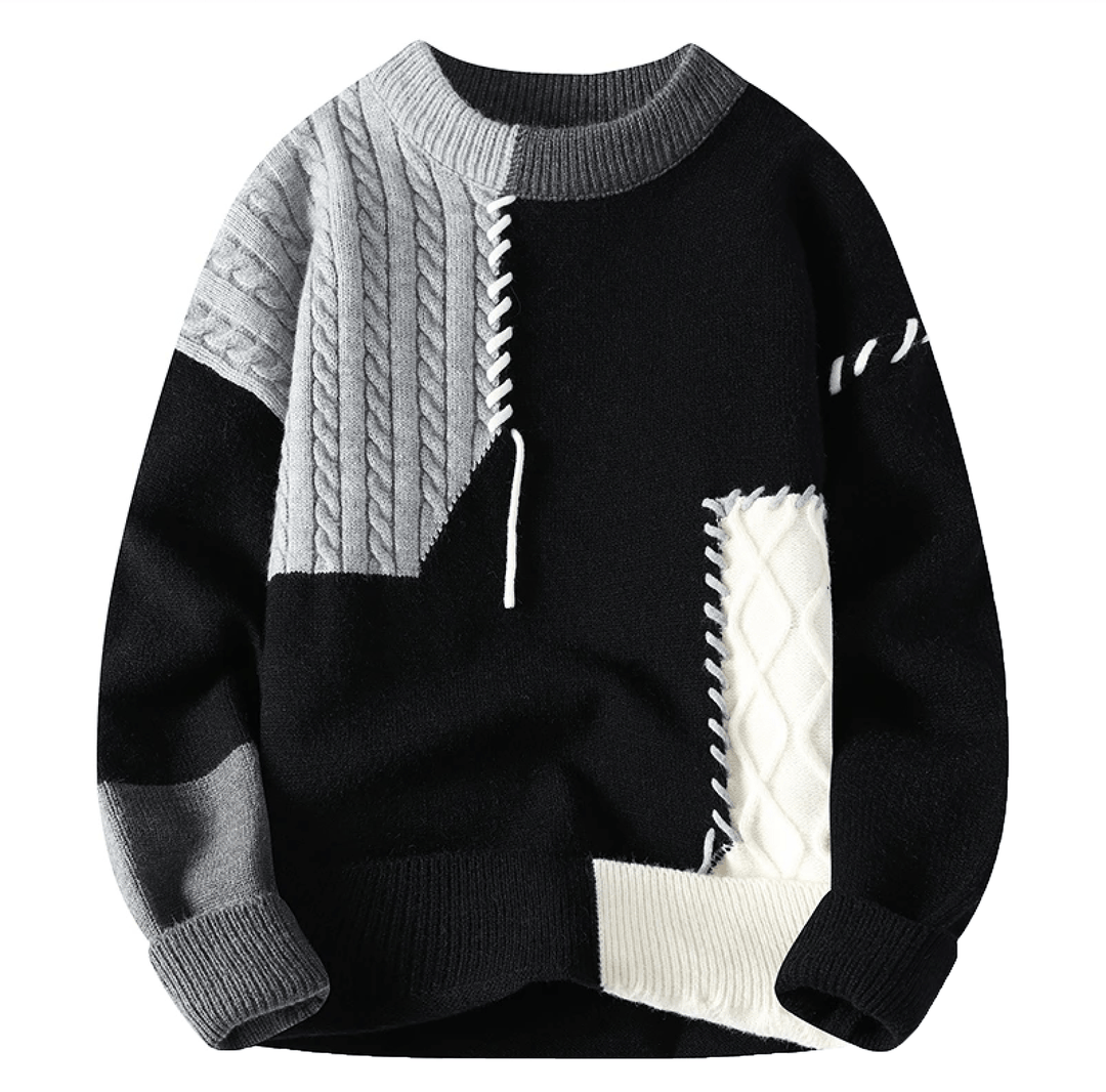 Anton | Herren Trendiger Pullover mit Patch-Design