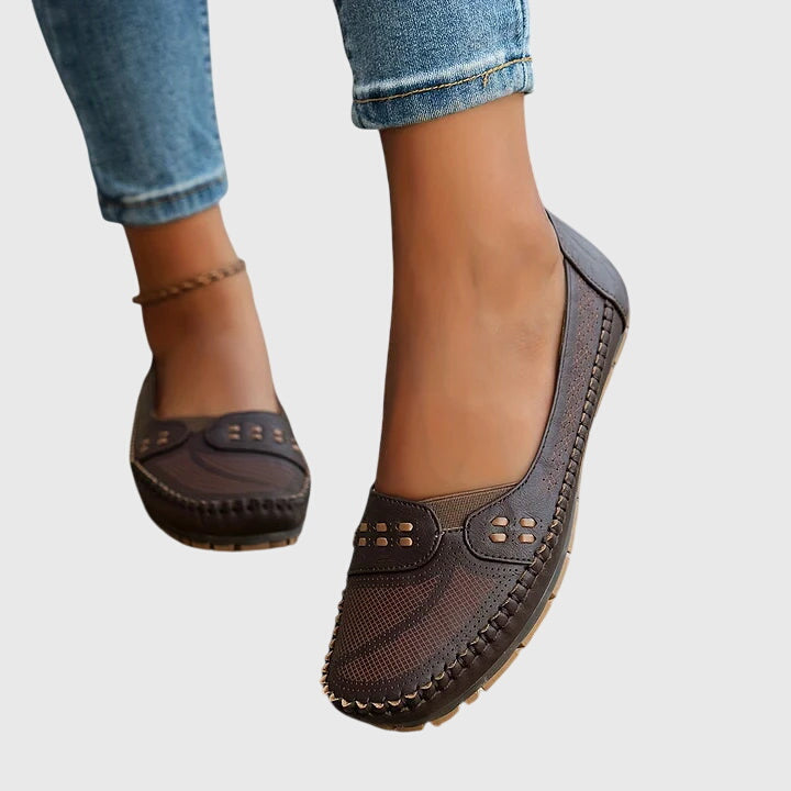 Petra | Damen Frühlings Perforierte Lässige Loafer