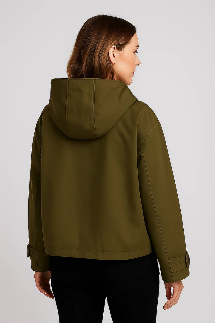 Gabriela | Damen Leichte Wasserfeste Regenjacke mit Knopfleiste