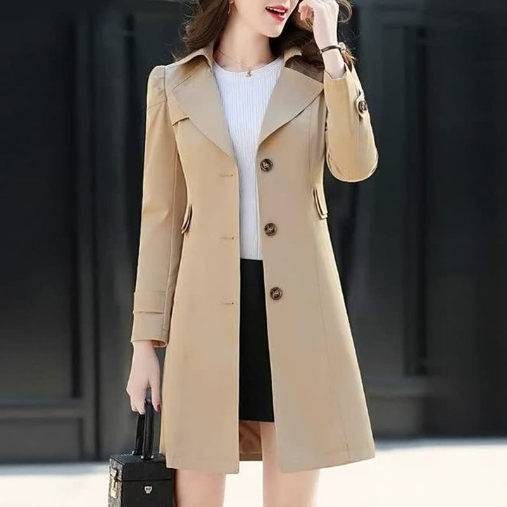 Jacqueline | Damen Stilvoller Zweireihiger Trenchcoat