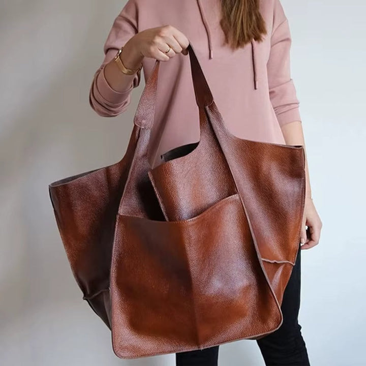 Übergroße Damen Tote Bag aus Veganleder mit Magnetverschluss