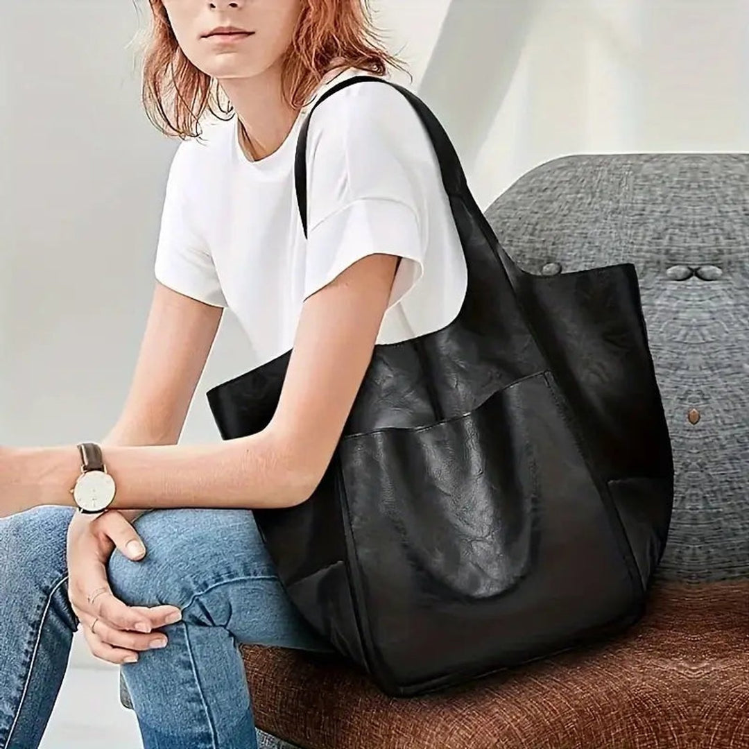 Übergroße Damen Tote Bag aus Veganleder mit Magnetverschluss