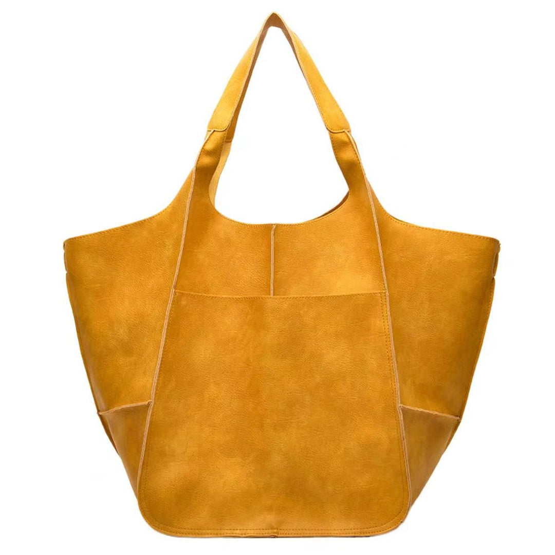 Übergroße Damen Tote Bag aus Veganleder mit Magnetverschluss