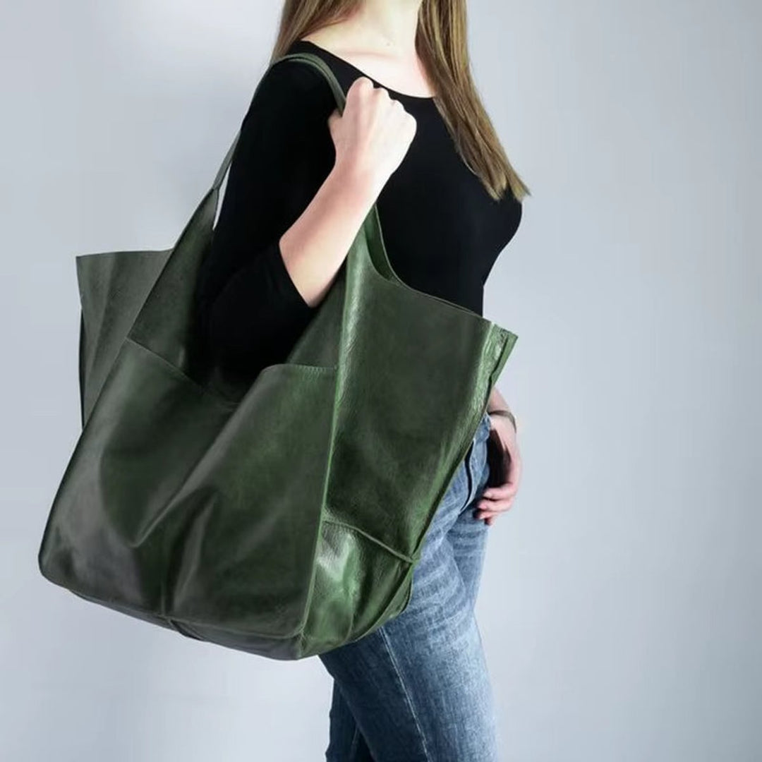 Übergroße Damen Tote Bag aus Veganleder mit Magnetverschluss