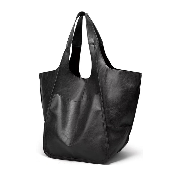 Übergroße Damen Tote Bag aus Veganleder mit Magnetverschluss - Obsidian