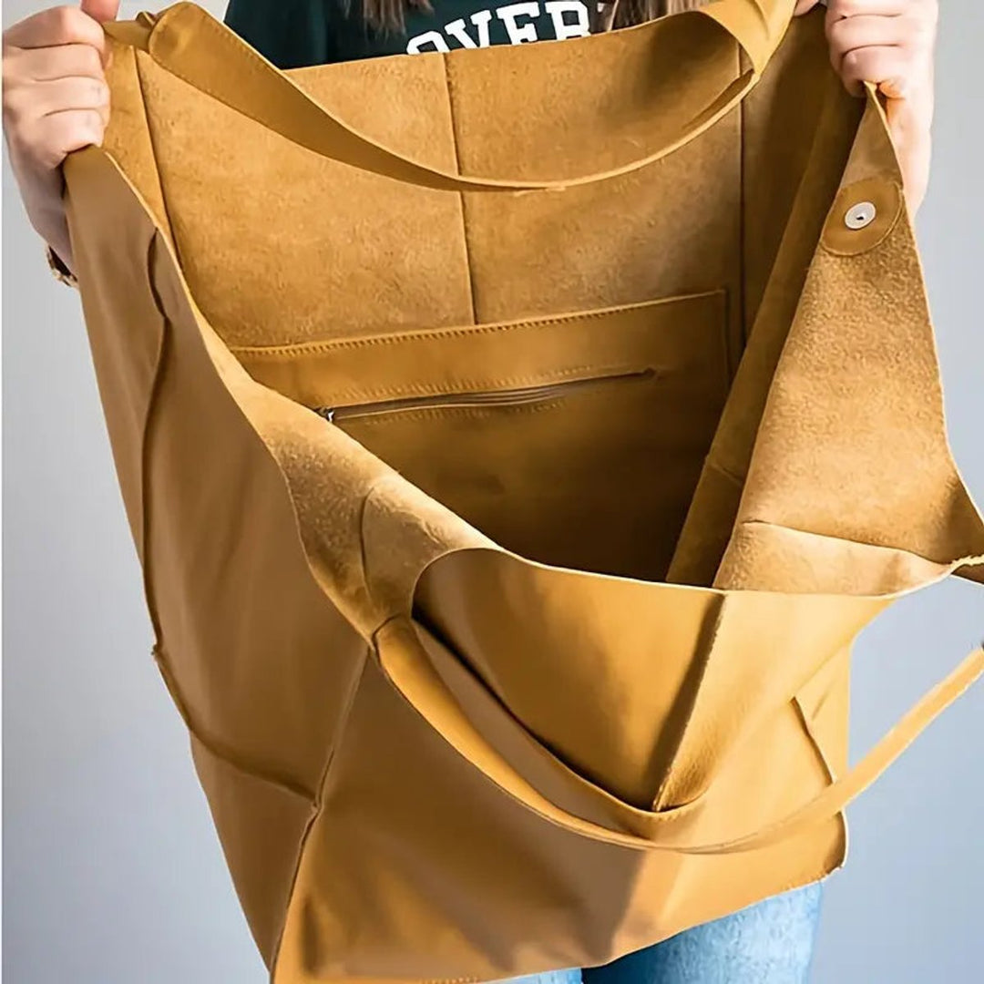 Übergroße Damen Tote Bag aus Veganleder mit Magnetverschluss