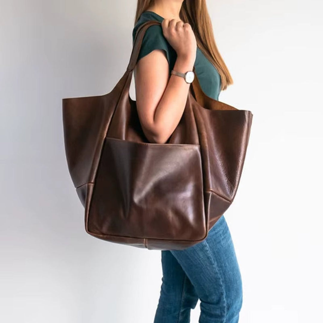 Übergroße Damen Tote Bag aus Veganleder mit Magnetverschluss
