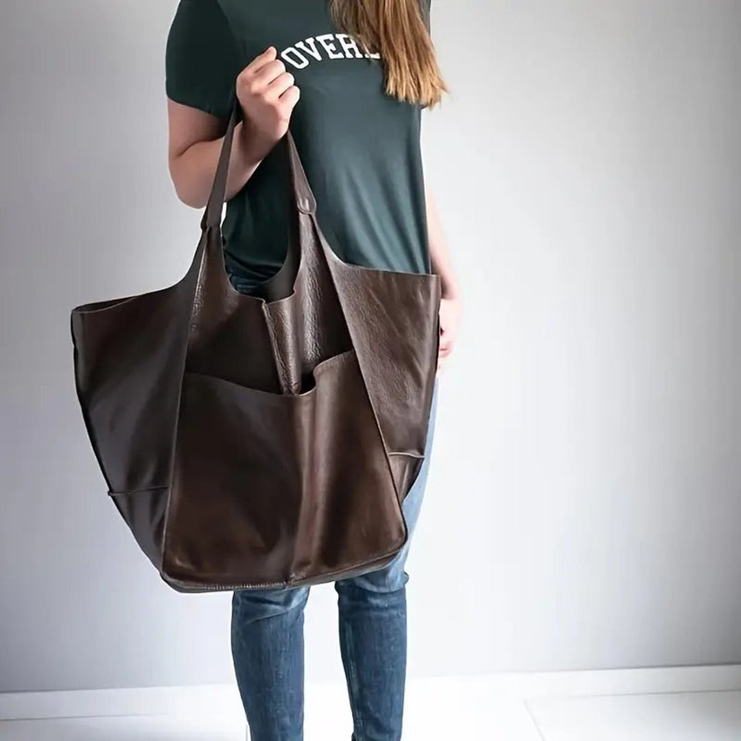 Übergroße Damen Tote Bag aus Veganleder mit Magnetverschluss
