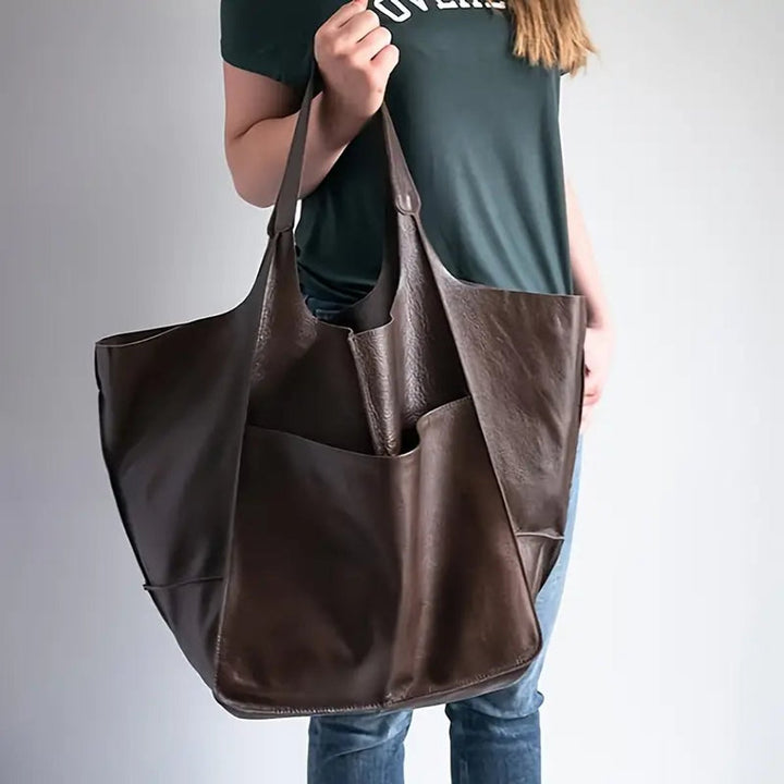 Übergroße Damen Tote Bag aus Veganleder mit Magnetverschluss