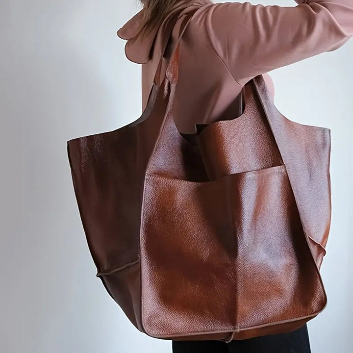 Übergroße Damen Tote Bag aus Veganleder mit Magnetverschluss