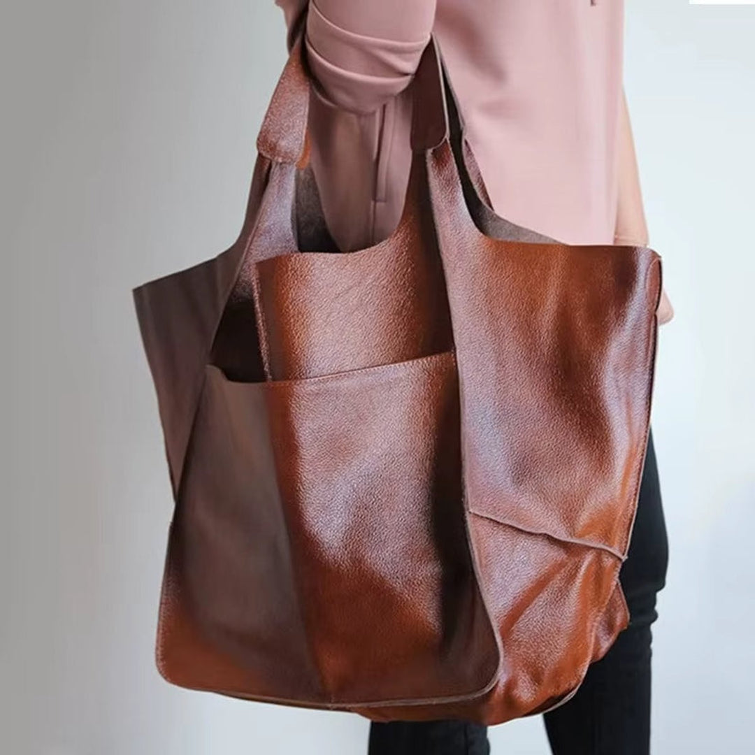 Übergroße Damen Tote Bag aus Veganleder mit Magnetverschluss