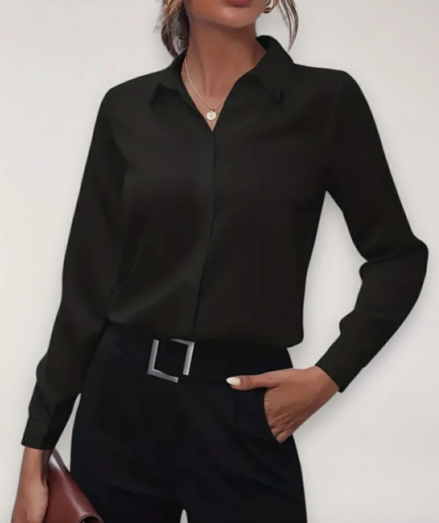 Marie | Damen Frühjahrs Bürobluse mit Knopfleiste