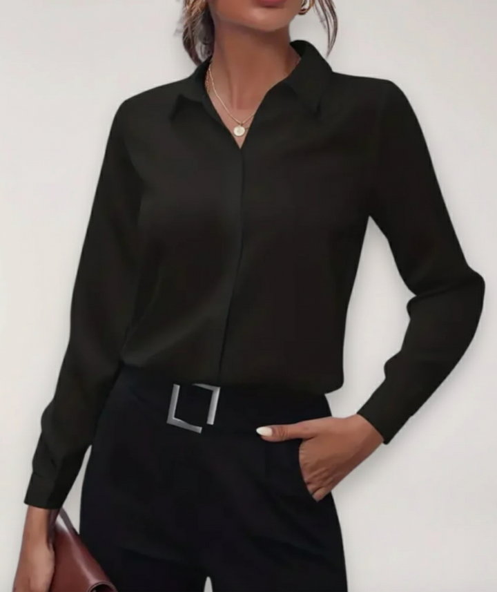 Marie | Damen Frühjahrs Bürobluse mit Knopfleiste