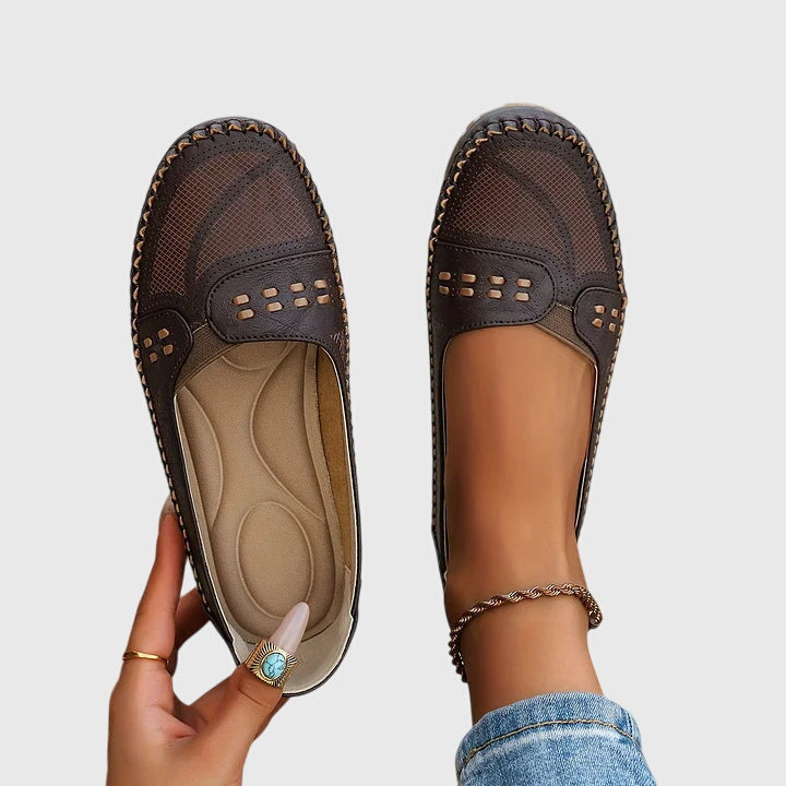 Petra | Damen Frühlings Perforierte Lässige Loafer
