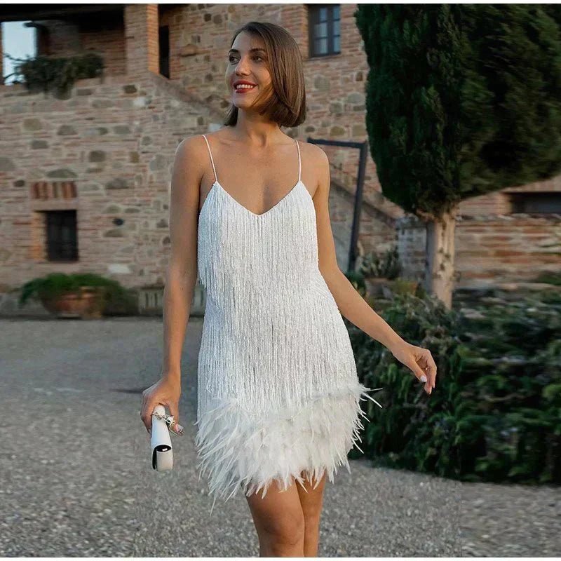Cocktailkleid Mini Pailletten Träger Bodycon