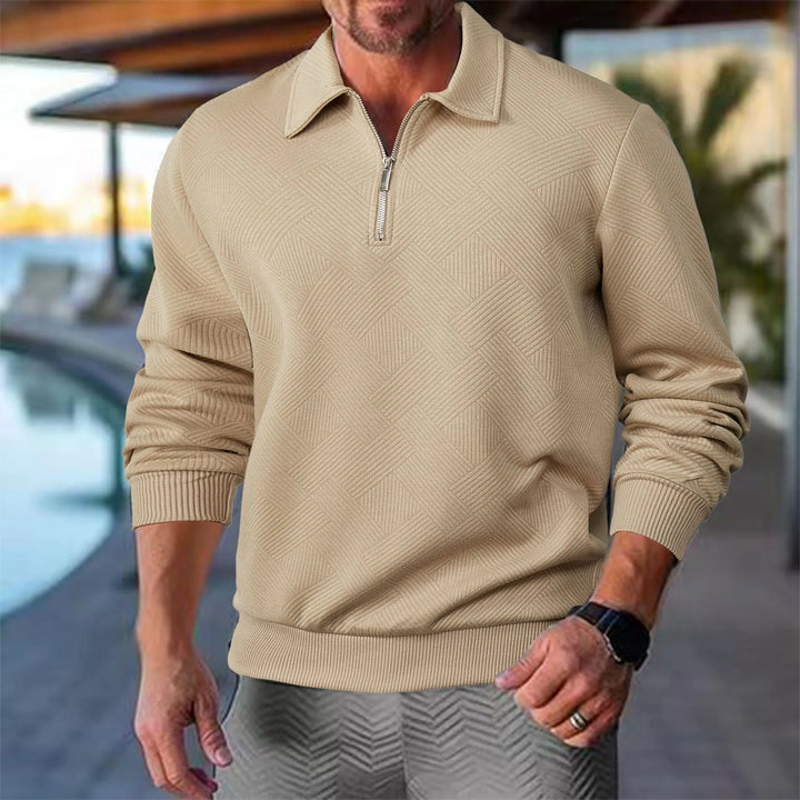 Alexander | Herren Pullover mit halbem Reißverschluss Freizeitshirt