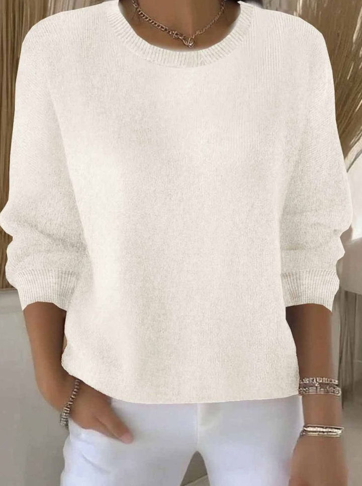 Damen Alltagstauglicher Winter-Strickpullover Rundhals Langarm - Aprikose
