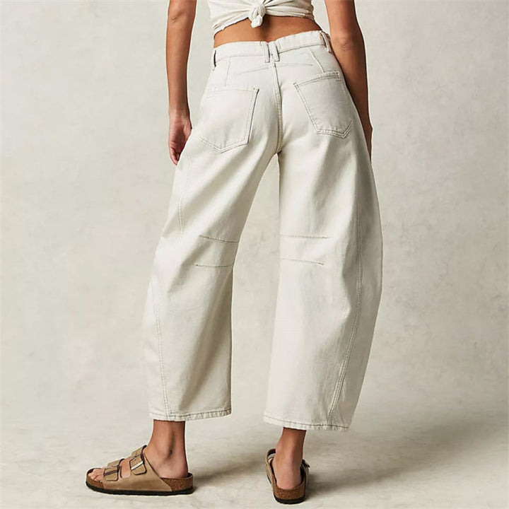 Damen Barrel-Leg Jeans Cropped Mid-Rise Denim