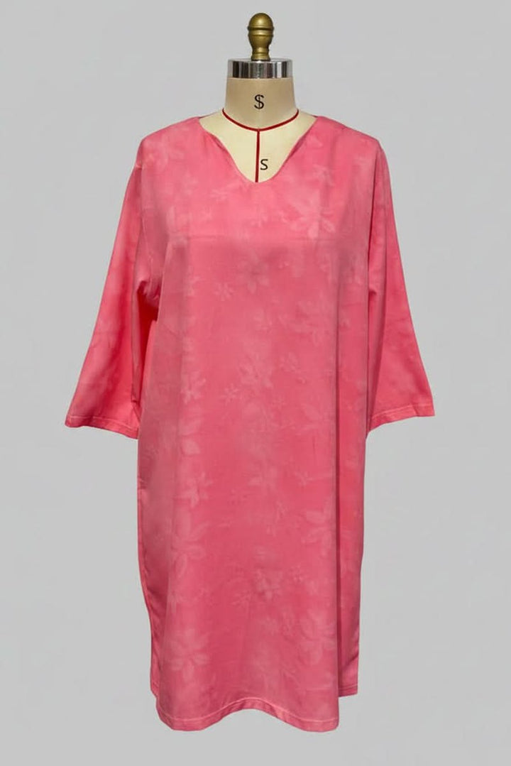 Damen Blumen V-Ausschnitt Abendkleid Midi Elegant - Rosa