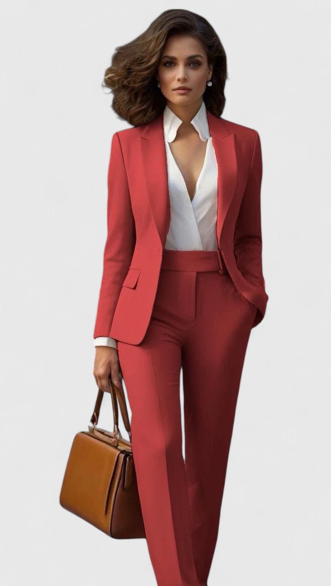 Damen Business Anzug Set Tailliert - Coral