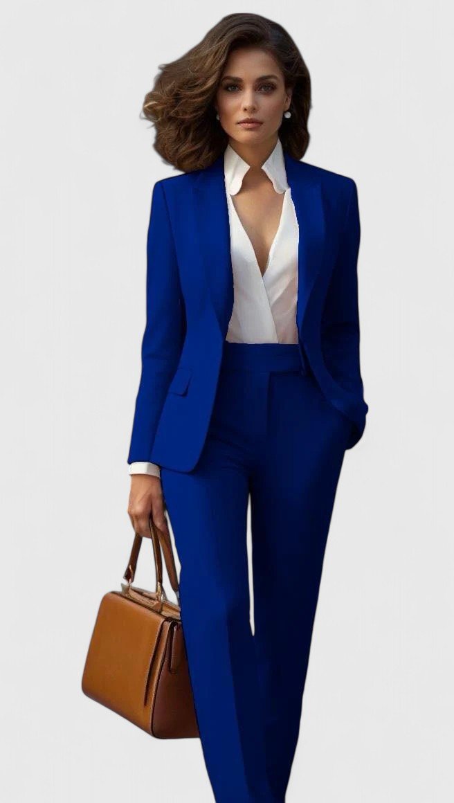 Damen Business Anzug Set Tailliert - Blue