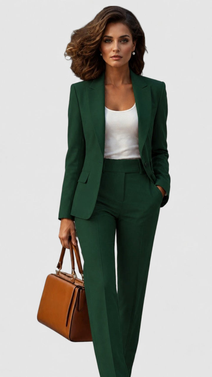 Damen Business Anzug Set Tailliert - Dark Green