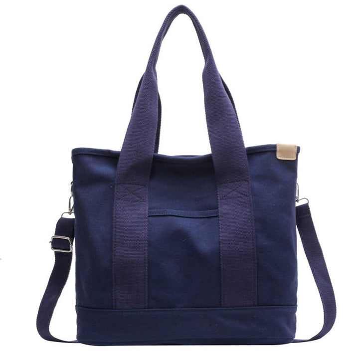 Damen Canvas Tote Bag Shopper mit verstellbarem Schulterriemen - Blau