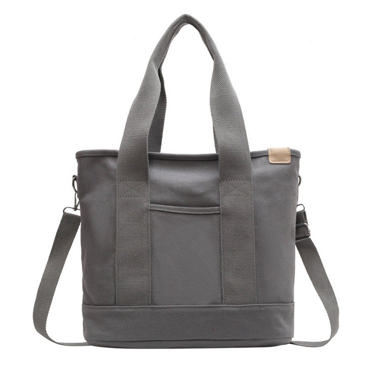 Damen Canvas Tote Bag Shopper mit verstellbarem Schulterriemen - Grau