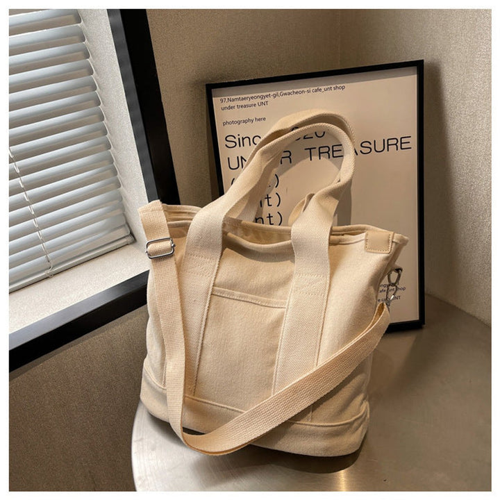 Damen Canvas Tote Bag Shopper mit verstellbarem Schulterriemen