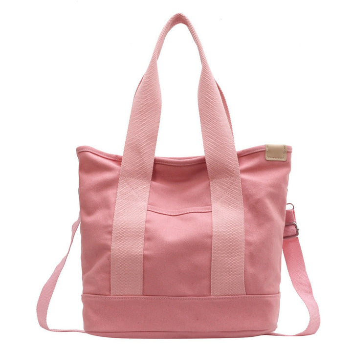 Damen Canvas Tote Bag Shopper mit verstellbarem Schulterriemen - Rosa