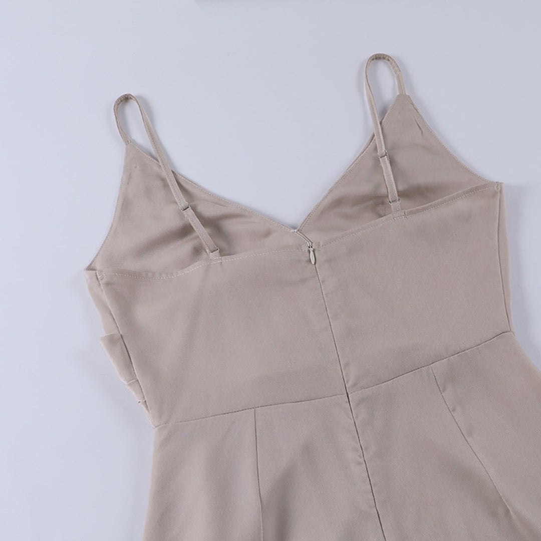 Damen Cocktailparty-Kleid elegantes Maxi-Abendkleid mit Schlitz V-Ausschnitt