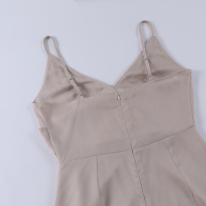 Damen Cocktailparty-Kleid elegantes Maxi-Abendkleid mit Schlitz V-Ausschnitt