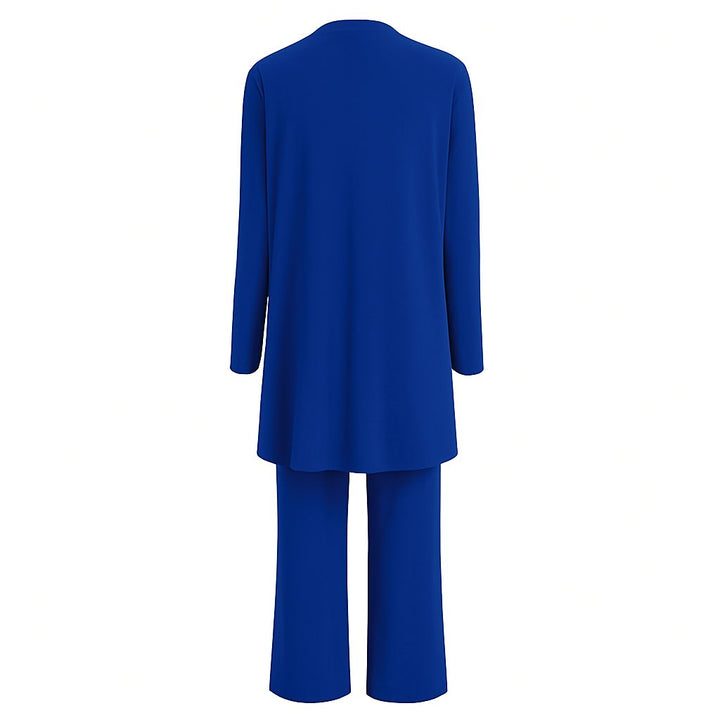 Damen Dreiteiliges Cardigan Tank Top Weite Hosen Set