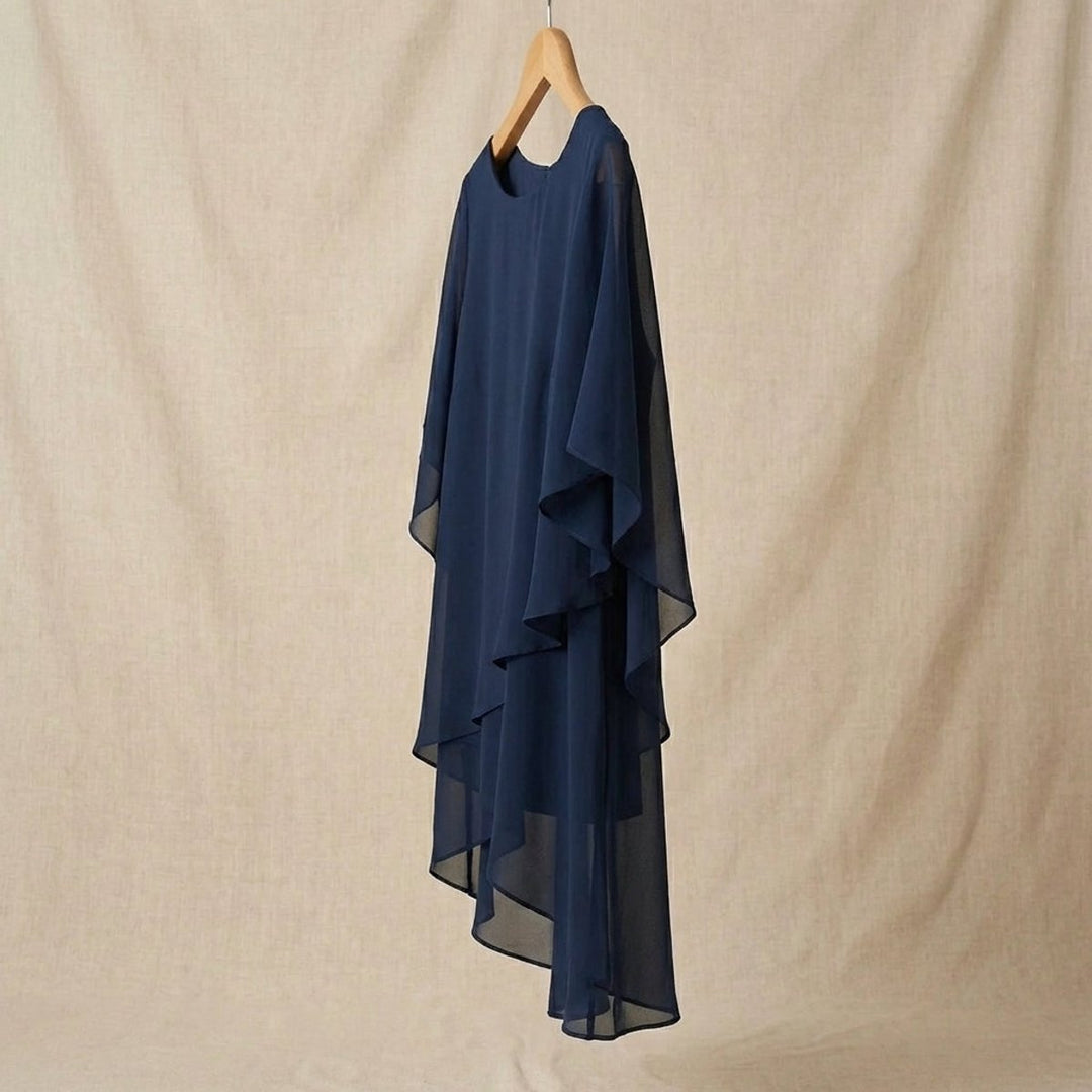Damen Elegantes Chiffon Lagen-Set Oberteil Hose