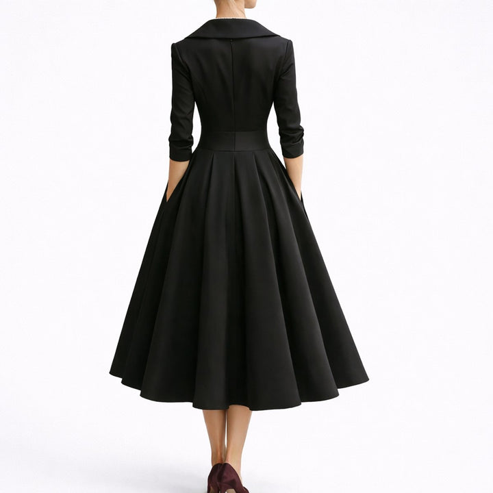 Damen Elegantes Midi-Kleid für Herbst Hochzeitsgäste A-Linie