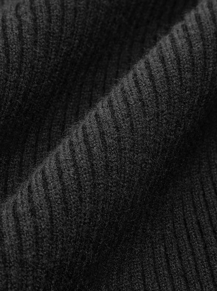 Damen Gerippter Rollkragenpullover Enganliegend Langarm Strick